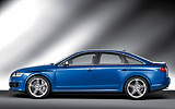 Audi RS6. Modelo 2009. Imagen. Berlina. Lateral. Est�tica. Estudio. Azul estrato efecto perla.
