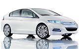 Honda Insight Concept. Prototipo 2008. Imagen. Exterior. Lateral frontal. Coche parado. Estudio.