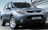 Hyundai ix55. Modelo 2009. Imagen. Exterior. Frontal. Movimiento. Carretera.