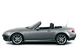 Mazda MX-5. Modelo 2009. Imagen. Lateral. Coche parado. Descapotado. Estudio. Gris
