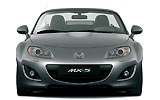 Mazda MX-5. Modelo 2009. Imagen. Frontal. Coche parado. Descapotado. Estudio. Gris