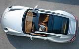 Porsche 911 Targa. Modelo 2009. Imagen. Exterior. Cenital. Coche parado. Carretera. Gris.