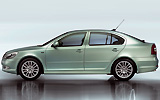 �koda Octavia. Modelo 2009. Carrocer�a Berlina. Imagen. Exterior. Lateral. Coche parado. Estudio.