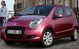 Suzuki Alto. Modelo 2009. Imagen. Exterior. Frontal lateral. Coche parado. Carretera.