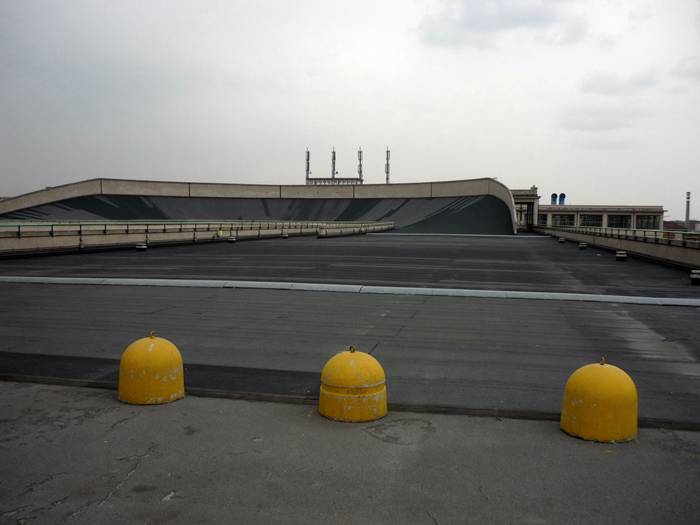 Pista de lingotto. Curva desde lejos.