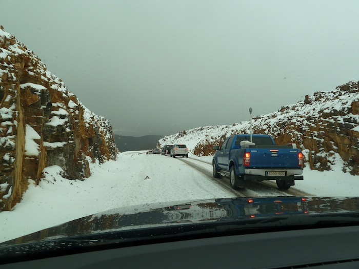 Carretera nevada. Descenso