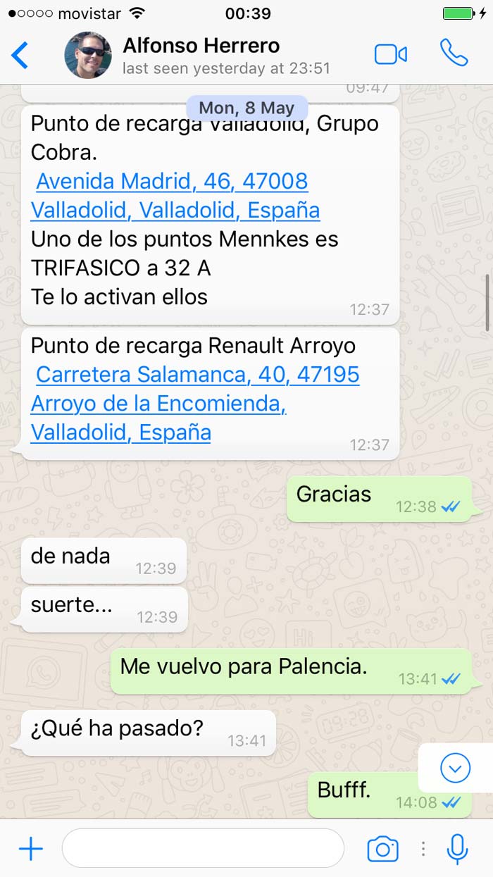 Whatsapp. Carga rápida Valladolid.